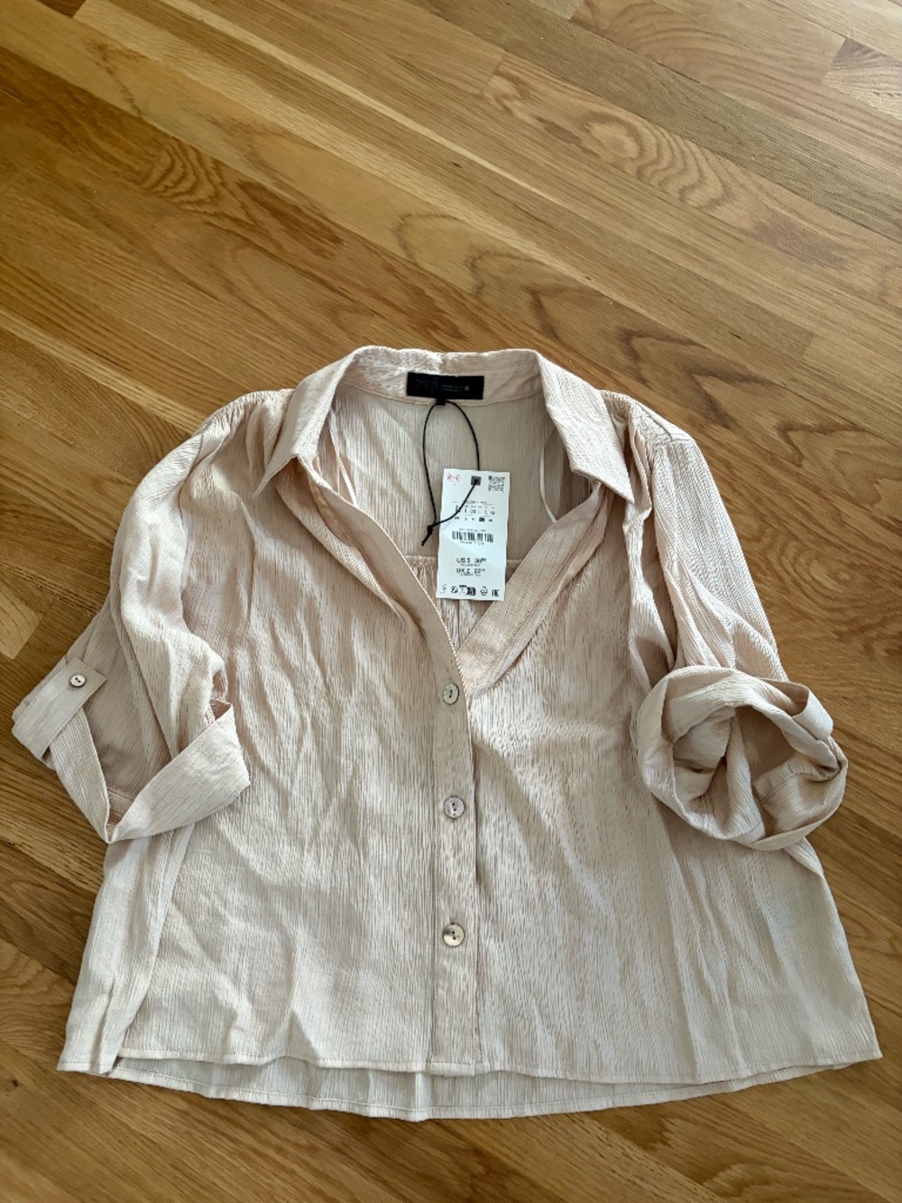 Zara Flowy Set- Beige- Large- NWT